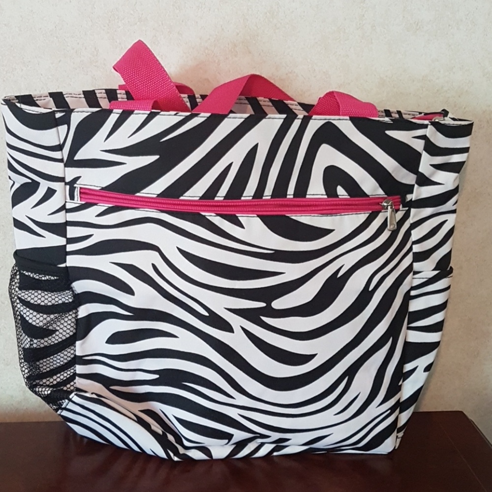 Zebra and hot pink bag